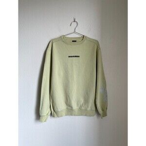 MAHARISHI Cyborg Dragon Organic Crew Sweater in Aurora Olive Size SMALL